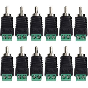 RCA Plugs for Speaker Wire, RCA to AV Screw Terminal Connector,Audio/Video Speaker Wire Connectors Solderless Adapter 12Pcs