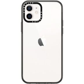 CASETiFY Compact iPhone 12 / iPhone 12 Pro Case [2X Military Grade Drop Tested / 4ft Drop Protection] - Clear Black