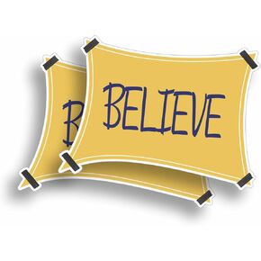 AK Believe Stickers 2 Pcs,Vinyl Decal Car | Van | Trucks | Motorcycle | Bumper | Laptop |Window Any Smooth Surface Size: 3"