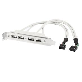 uxcell 4 Ports Hub USB 2.0 Port Slot Plate Adapter Panel to Motherboard Dual 9 Pin Header Panel Bracket Expansion Cable 25cm Long