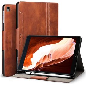 Antbox Case for iPad Pro 9.7/ iPad Air/iPad Air 2 with Built-in Apple Pencil Holder Auto Sleep/Wake Function PU Leather Smart Cover (Black)
