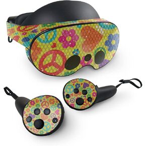 MightySkins Glossy Glitter Skin Compatible with Meta Quest Pro - Peace Cloth | Protective, Durable High-Gloss Glitter Finish | Easy to Apply, Remove, and Change Styles | Made in The USA