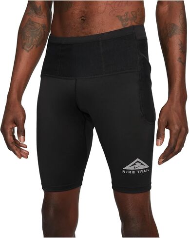 Nike Men's Dri-Fit Trail Lava Loops Mid-Length Running Tights Compression Shorts XL Black in Saudi Arabia