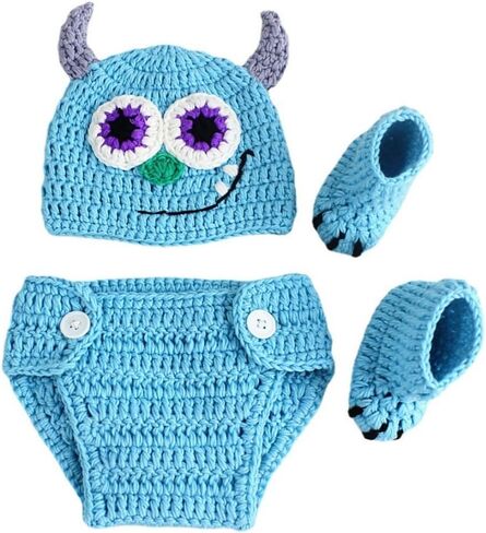 Newborn Photography Prop Baby Boys Girls Photoshoot Outfits Handmade Newborn Photo Knitted Pants Hat Photo Costume in Saudi Arabia