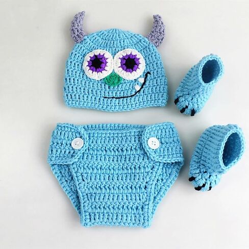 Newborn Photography Prop Baby Boys Girls Photoshoot Outfits Handmade Newborn Photo Knitted Pants Hat Photo Costume in Saudi Arabia
