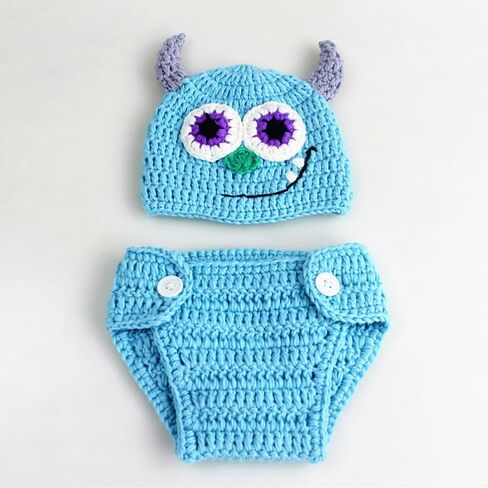 Newborn Photography Prop Baby Boys Girls Photoshoot Outfits Handmade Newborn Photo Knitted Pants Hat Photo Costume in Saudi Arabia