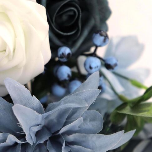 Sunook Artificial Flowers 41pcs Rose Silk Flower Realistic Roses Bouquet Box Set Real Looking Foam Fake Roses Wedding Bouquets White Home Decor Bridal Decoration Party Arrangements in Saudi Arabia