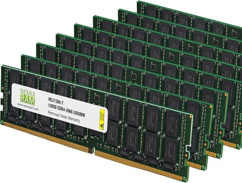 NEMIX RAM 256GB (2X128GB) DDR4 2666MHZ PC4-21300 4Rx4 1.2V 288-PIN ECC LRDIMM Load Reduced Server Memory KIT Compatible with ASRock Rack ROMED8-2T AMD EPYC Motherboard in Saudi Arabia