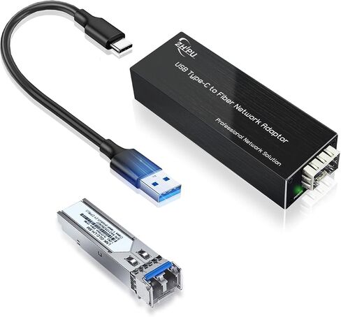 محول شبكة USB C إلى الألياف، USB3.0 Type C إلى 100/1000base-X SFP Gigabit Network Card، مدعوم لأنظمة التشغيل Windows وmacOS وLinux in Kuwait