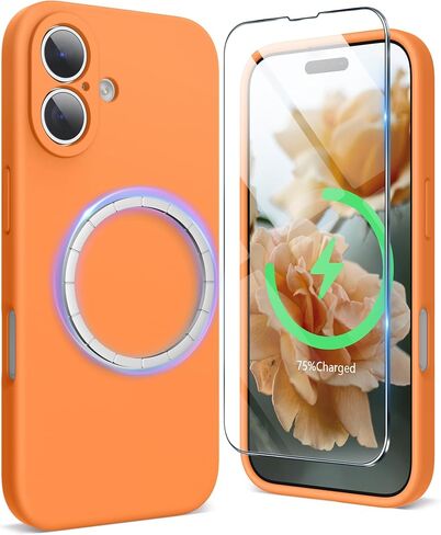 SURPHY Designed for iPhone 16 Plus Case Compatible with MagSafe (6.7 inch 2024), with Screen Protector Liquid Silicone Phone Case (Camera Protective, Soft Microfiber Lining), Lilac Purple in Kuwait