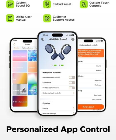 سماعات رأس Power1 مفتوحة الأذن، سماعات أذن لاسلكية بلوتوث 5.3 مع خطاف أذن لراحة طويلة الأمد، صوت ممتاز مع محرك 16.2 ملم، مكالمات واضحة من Dul Mic، وقت تشغيل 47 ساعة، مقاوم للعرق للتمرينات in Saudi Arabia