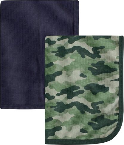 Hudson Baby Unisex Baby Thermal Receiving Blanket 2pk, Basic Camo, One Size in Saudi Arabia