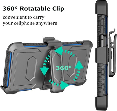 حافظة هاتف Galaxy A23 5G، حافظة هاتف Takfox لهاتف سامسونج جالاكسي A23 5G مع واقيات شاشة ومشبك حزام للهاتف وحافظة حماية شديدة التحمل مضادة للصدمات [حماية لكامل الجسم] غطاء متين بمسند - أزرق in Kuwait