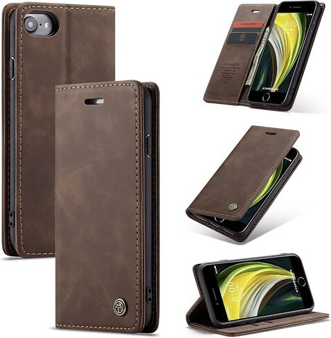 UEEBAI Wallet Case for iPhone 6 Plus iPhone 6S Plus, Premium PU Leather Case Vintage Matte Wallet Flip Cover [Card Slots] [Magnetic Closure] Stand Function Folio Shockproof Full Protection - Coffee in Saudi Arabia
