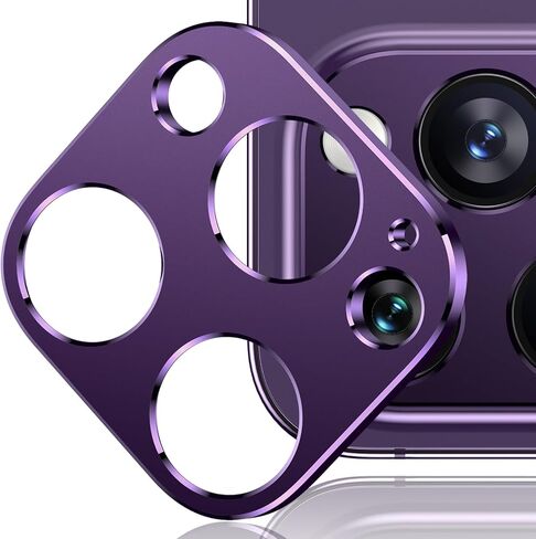 Mothca 2 Pack Camera Lens Protector for iPhone 14 Pro/iPhone 14 Pro Max Matte Alloy Camera Cover [No Affect Photo Quality] No Lens Metal Ring Strong Adhesion Camera Protector Case Friendly (Black) in Kuwait