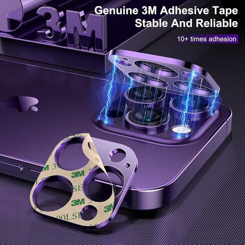 Mothca 2 Pack Camera Lens Protector for iPhone 14 Pro/iPhone 14 Pro Max Matte Alloy Camera Cover [No Affect Photo Quality] No Lens Metal Ring Strong Adhesion Camera Protector Case Friendly (Black) in Kuwait