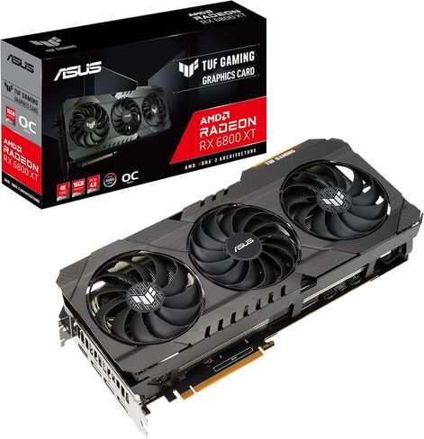 بطاقة الرسومات ASUS TUF Gaming AMD Radeon™ RX 6800 XT OC Edition (PCIe 4.0، 16GB GDDR6، HDMI 2.1، DisplayPort 1.4a، محامل كروية مزدوجة، غطاء من الألومنيوم بالكامل، إطار مقوى، GPU Tweak II) in Saudi Arabia