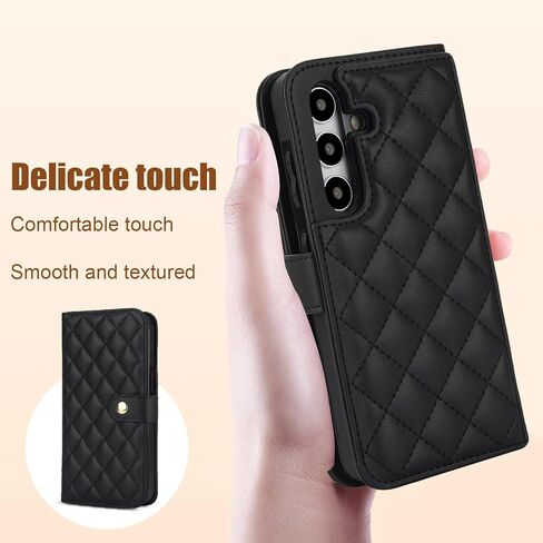 Asuwish Phone Case for Samsung Galaxy A15 5G/4G Wallet Cover with Tempered Glass Screen Protector and RFID Card Holder Slot Stand Wrist Strap Cell Accessories Mobile A 15 G5 15A Women Men Black in Saudi Arabia