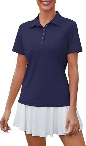 Becotal Women's White Golf Polo Shirts Short Sleeve Ladies 6-Button Collared Shirt UPF 50 Sun Protection Tops, Moisture Wicking XX-Large in Saudi Arabia
