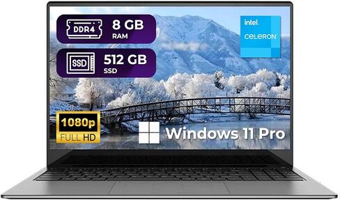 thunderb E156S 15.6" Laptop - Intel Quad-Core, 8GB RAM, 512GB SSD, Windows 11 Pro, Fingerprint, Backlit Keyboard, HDMI, Bluetooth, USB 3.0, HD Webcam, Superior Sound in Saudi Arabia