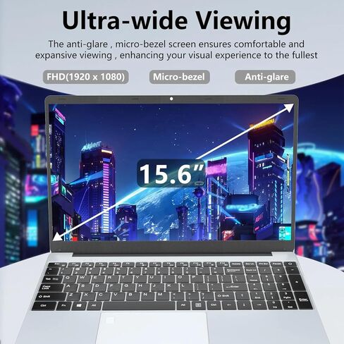 thunderb E156S 15.6" Laptop - Intel Quad-Core, 8GB RAM, 512GB SSD, Windows 11 Pro, Fingerprint, Backlit Keyboard, HDMI, Bluetooth, USB 3.0, HD Webcam, Superior Sound in Saudi Arabia