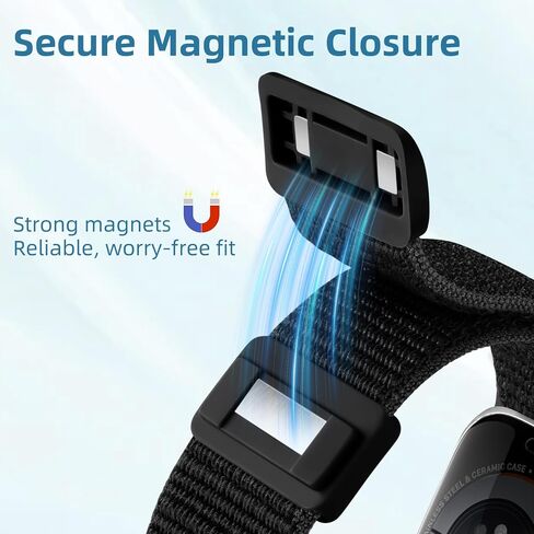 Maledan Magnetic Clasp Nylon Band Compatible with Apple Watch Bands 38mm 40mm 41mm 42mm 44mm 45mm 49mm Women Men, Adjustable Soft Breathable Sport Loops for iWatch Series 9 8 7 6 5 4 3 2 1 SE Ultra 2 in Saudi Arabia