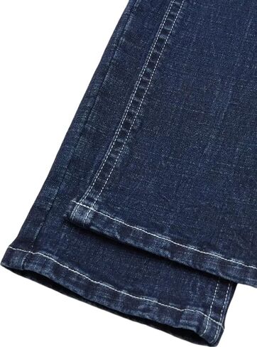 بنطال جينز نسائي ضيق قابل للتمدد متوسط ​​الخصر بقصة ضيقة عند الكاحل ومطرز عصري من قماش الدنيم مع جيب in Kuwait