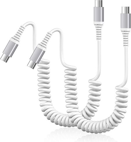 Car Android Auto Cable Charger Cord iPhone 16 Coiled USB C to USB C Cable Fast Charging for iPhone 16 Pro Max 16 Plus 15 Pro, Google Pixel 9 Pro XL/8a/7 Pro/6a,Samsung Galaxy S24 Ultra A35 A55 S23FE in Saudi Arabia