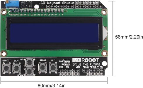 درع لوحة المفاتيح RedTagCanada لـ 1602 1602A LCD لوحة درع التوسعة الخلفية الزرقاء 4.5-5.5V لـ Arduino لـ UNO R3 MEGA2560 Nano بسبب Duemilanove Robot in Saudi Arabia