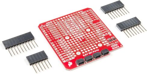 SparkFun Qwiic Shield متوافق مع Arduino-Simple لدمج نظام Qwiic Connect مع نظام البصمة R3 I2C 4 منافذ تركيب 3 × 1 قضبان طاقة وحافلات أرضية تحول 5V-3.3V مطلوب لحام in Saudi Arabia