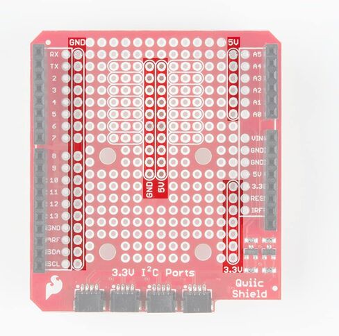 SparkFun Qwiic Shield متوافق مع Arduino-Simple لدمج نظام Qwiic Connect مع نظام البصمة R3 I2C 4 منافذ تركيب 3 × 1 قضبان طاقة وحافلات أرضية تحول 5V-3.3V مطلوب لحام in Saudi Arabia