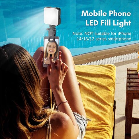 مصباح فيديو LED، مصباح فيديو LED صغير بمشبك W64، مصباح فيديو LED للهاتف المحمول، ضوء ملء الكمبيوتر اللوحي، ضوء مؤتمر الفيديو 2500K-6500K، قابل للتعتيم للاجتماعات عبر الإنترنت والبث المباشر لصور السيلفي in Saudi Arabia