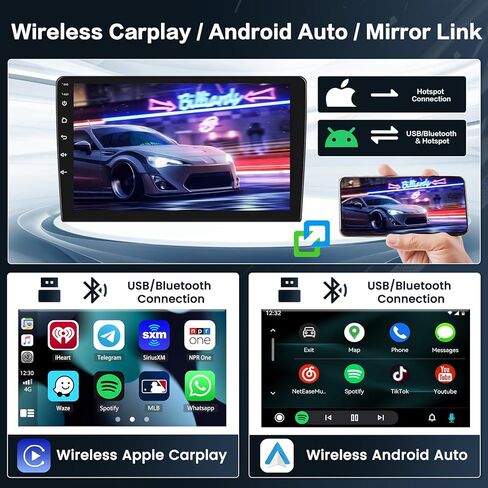 Hi-Fi 2+64G Android 13 Car Stereo Radio for Hyundai Elantra 2011-2013, 9'' HD Touch Screen with Wireless Apple CarPlay Android Auto, AHD Backup Camera, Mirror Link, GPS, WiFi in Kuwait