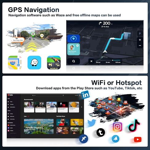 Hi-Fi 2+64G Android 13 Car Stereo Radio for Hyundai Elantra 2011-2013, 9'' HD Touch Screen with Wireless Apple CarPlay Android Auto, AHD Backup Camera, Mirror Link, GPS, WiFi in Kuwait