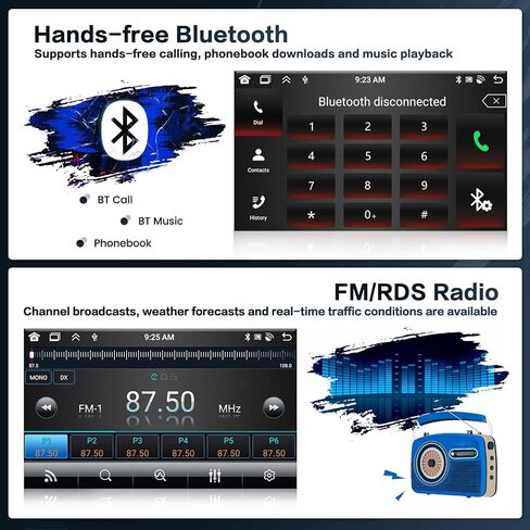 Hi-Fi 2+64G Android 13 Car Stereo Radio for Hyundai Elantra 2011-2013, 9'' HD Touch Screen with Wireless Apple CarPlay Android Auto, AHD Backup Camera, Mirror Link, GPS, WiFi in Kuwait