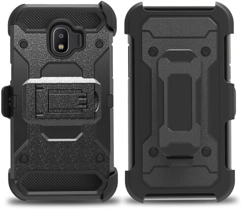 Lothartech for Samsung Galaxy J2 Pro Case with Tempered Glass, Military Grade Protection Rugged Cover with Belt Clip Holster Kickstand ShockProof Heavy Duty in Saudi Arabia