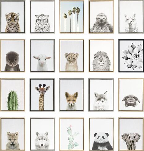 لوحة فنية جدارية من القماش مؤطرة من Kate and Laurel Sylvie Baby Fox من تصميم Simon Te of Tai Prints، مقاس 18 × 24، ديكور جداري فني على شكل حيوان رائع in Saudi Arabia