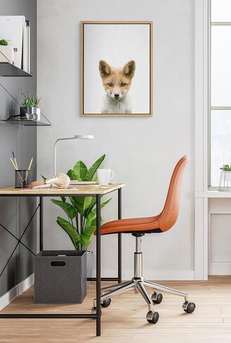 لوحة فنية جدارية من القماش مؤطرة من Kate and Laurel Sylvie Baby Fox من تصميم Simon Te of Tai Prints، مقاس 18 × 24، ديكور جداري فني على شكل حيوان رائع in Saudi Arabia