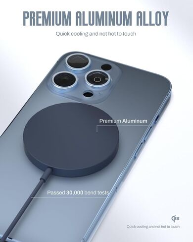 Aitek Magnetic Wireless Charger Fast Charging Pad, Qi2 Certified 15W Ultra-Fast MagSafe Compatible Wireless Charging, with 5ft Cable for iPhone 15/15 Plus/15 Pro/15 Pro Max/14/13/12 Series 2 Pack in Saudi Arabia