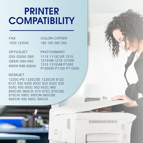 مجموعة خرطوشة حبر 45 78 متوافقة مع خرطوشة حبر HP 45 78 تعمل مع Deskjet 1220c-ps 930C 952C 970Cxi، ناسخة ملونة فاكس 1220، PhotoSmart 1115 1215 (عبوتان) in Kuwait