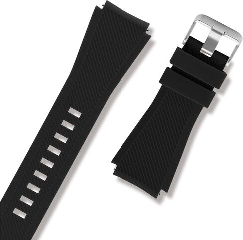 Diruite for Michael Kors Access Bradshaw Smart Watch 22mm Classic Silicone Band Strap for MKT5001/5004 - Black in Kuwait