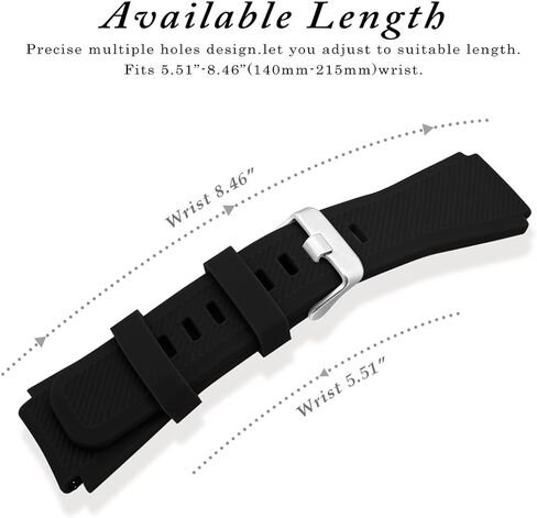 Diruite for Michael Kors Access Bradshaw Smart Watch 22mm Classic Silicone Band Strap for MKT5001/5004 - Black in Kuwait