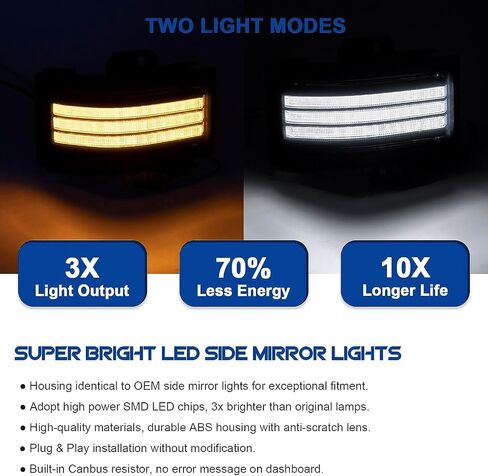 LED Sequential Switchback Towing Mirror Turn Signal Light Compatible with F150 2015-2022/ F250 F350 F450 Super Duty 2017-2022 in Saudi Arabia