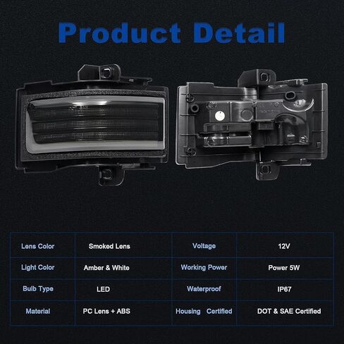 LED Sequential Switchback Towing Mirror Turn Signal Light Compatible with F150 2015-2022/ F250 F350 F450 Super Duty 2017-2022 in Saudi Arabia
