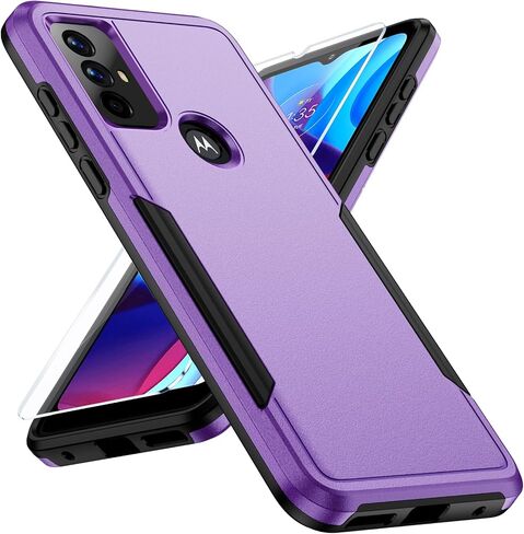 for Moto G 5G 2024 Case with HD Screen Protector, 10 FT Military Grade Drop Protection, Anti-Slip Breathable Design, Air Cushion Full-Body Protection Phone Case, Black in Saudi Arabia
