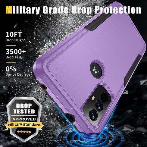 for Moto G 5G 2024 Case with HD Screen Protector, 10 FT Military Grade Drop Protection, Anti-Slip Breathable Design, Air Cushion Full-Body Protection Phone Case, Black in Saudi Arabia