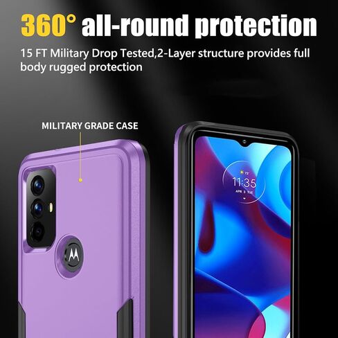 for Moto G 5G 2024 Case with HD Screen Protector, 10 FT Military Grade Drop Protection, Anti-Slip Breathable Design, Air Cushion Full-Body Protection Phone Case, Black in Saudi Arabia