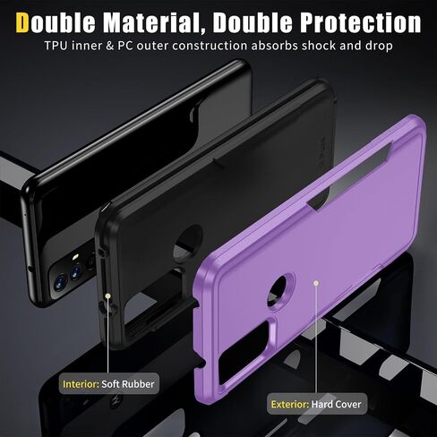 for Moto G 5G 2024 Case with HD Screen Protector, 10 FT Military Grade Drop Protection, Anti-Slip Breathable Design, Air Cushion Full-Body Protection Phone Case, Black in Saudi Arabia