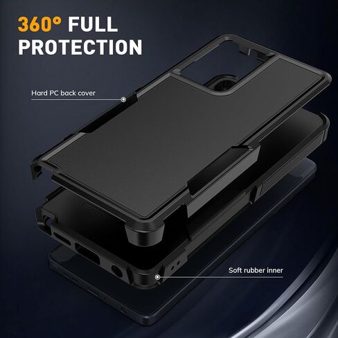 for Moto G 5G 2024 Case with HD Screen Protector, 10 FT Military Grade Drop Protection, Anti-Slip Breathable Design, Air Cushion Full-Body Protection Phone Case, Black in Saudi Arabia