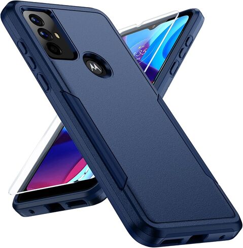 for Moto G 5G 2024 Case with HD Screen Protector, 10 FT Military Grade Drop Protection, Anti-Slip Breathable Design, Air Cushion Full-Body Protection Phone Case, Black in Saudi Arabia